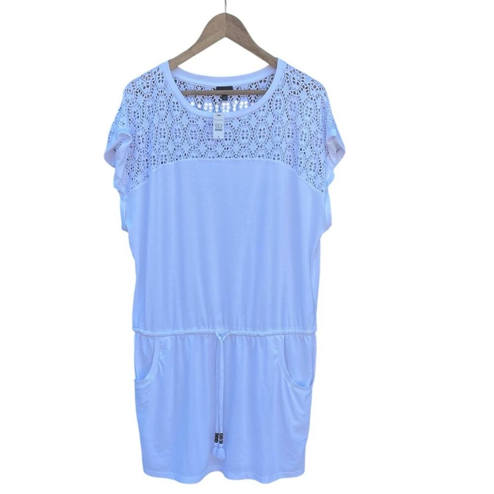Talbots White Swim /Beach cover-up romper size XL NEW